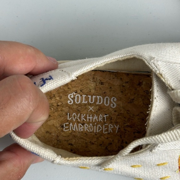 Soludos Peace Out Sun Embroidered Canvas Boho Sneakers Women’s Sz 6.5 - Picture 7 of 8